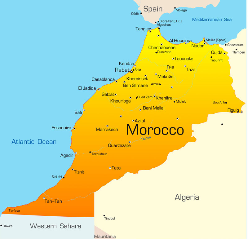 Mappa del Marocco