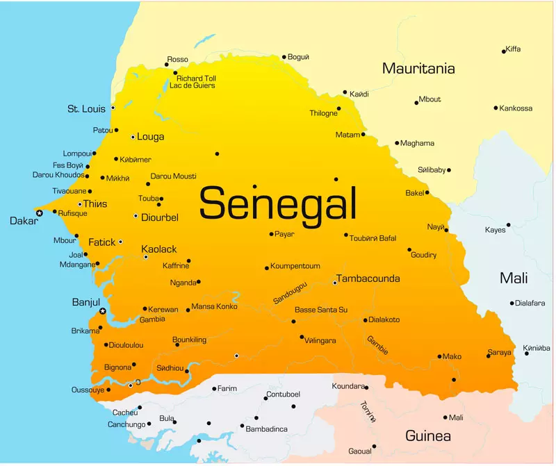 Mappa del Senegal
