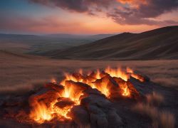 Fire Mountain in Azerbaijan