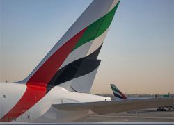 Emirates Airbus A350 inaugural flight Edinburgh